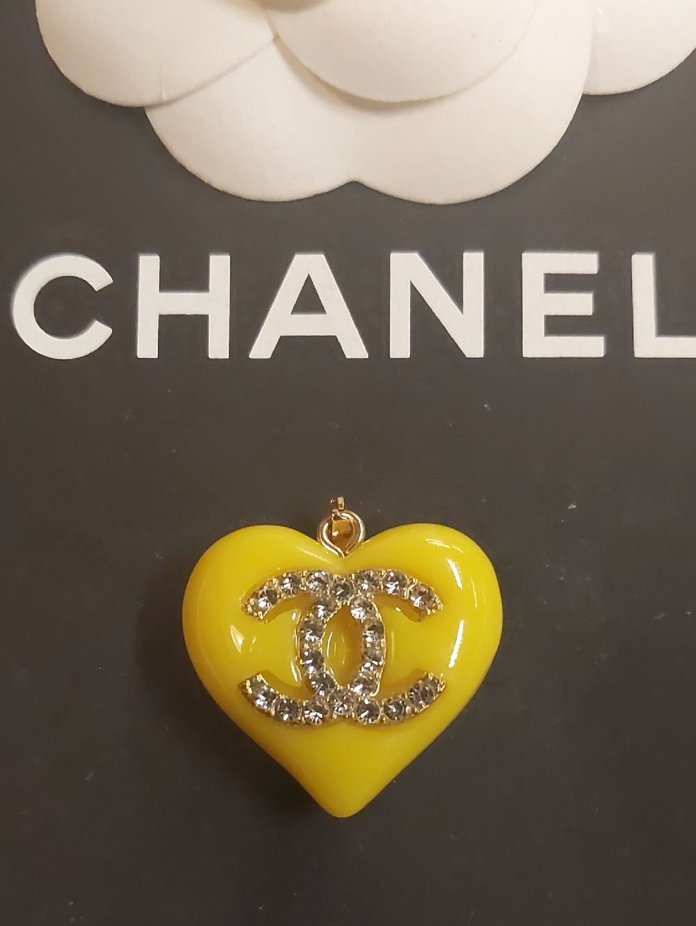 CC Yellow Heart Crystal Pendant Necklace